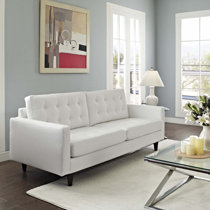 Wayfair white leather deals couch